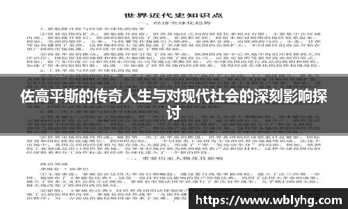 佐高平斯的传奇人生与对现代社会的深刻影响探讨